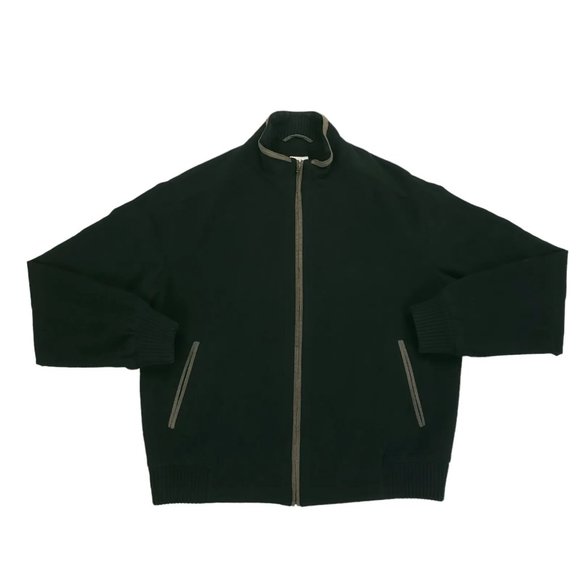 Peter Millar Wool Cashmere Lined Full Zip Sweater Jacket Mens Size Large Black